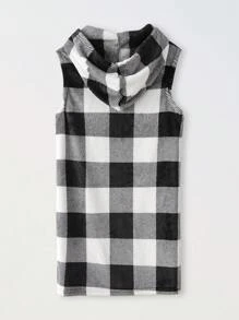 SHEIN Teenage Girls' Textured Fleece Double-Breasted Long Sleeve Mid-Length Coat