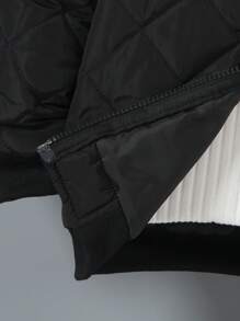 Young Boy Casual Letter Print Warm Comfortable Outfit, Suitable For Autumn, Spring And Winter - Black - View 5