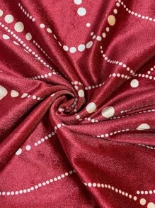 INAWLY Camiseta Plus Size com estampa de coração casual elegante, outono - Borgonha - Ver 5