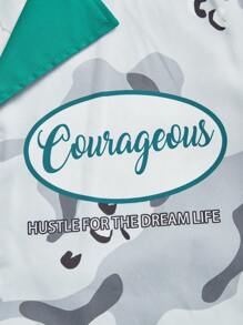 Manfinity EMRG Plus Size Men Casual Camouflage Print Short Sleeve Shirt And Pants 2pcs Set - Multicolor - View 4