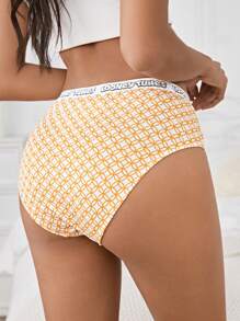 LOONEY TUNES X SHEIN 2 Pieces Blue And Orange Sports Letter & Cute Cartoon  Rabbit Graphic Contrast Binding Brief - Multicolor - View 2