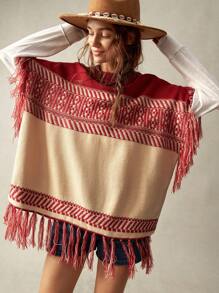 Bohemela 1 件女式不对称下摆圆领毛衣，适合度假