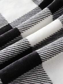 SHEIN Teenage Girls' Textured Fleece Double-Breasted Long Sleeve Mid-Length Coat