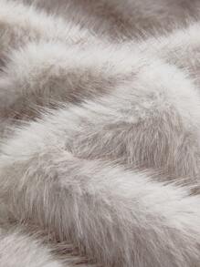 Firerie Autumn/Winter New Warm Elegant Party Date Meeting Sexy Lapel Long Fluffy Coat, High-End Designbusiness , Casual, Casual, Faux Fur, Plush, Long Sleeve - Grey - View 8