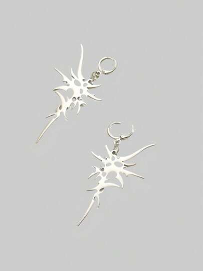 Grunge Punk 1pair Hip Hop Asymmetrical Thorn Dangle Earrings