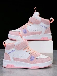 1 Pair Kids Anti-Slip Durable Anti-Kick Outdoor Sports Shoes, Breathable, Soft, Elastic, Comfortable For Little Girls, Cute And Stylish Colorful Sneakers