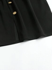 Chân váy bút chì đen cạp cao cỡ lớn có xẻ tà bên hông, thanh lịch - màu đen - Xem 5