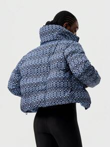 VARSIVA 寒冷秋冬装时尚印花短款女士运动棉服外套 - 彩色 - 查看 2
