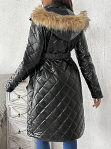 SHEIN Maternity Winter 3-In-1 Hooded Padded Coat, Pregnancy Outerwear & Coat