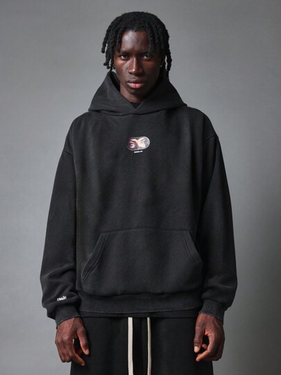 SUMWON Oversized Pullover Fashion Hoodie With Intense Eyes Graphic Print Urban Streetwear Fall Winter Essential Casual Athletic Loungewear Sweatshirt