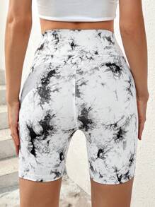 SHEIN Essnce 女式高腰提臀无缝瑜伽短裤，适合健身、健身房、骑行、打底裤 - 玫紅色 - 查看 4