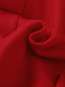 SHEIN Veste à capuche de Noël pour bébé fille avec ourlet à volants, rouge, hiver