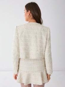Enchnt Chaqueta elegante con cuello de corbata para mujeres en otoño