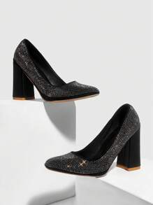 CUCCOO SZL 女士粉色时尚高跟鞋 - 黑色 - 查看 1