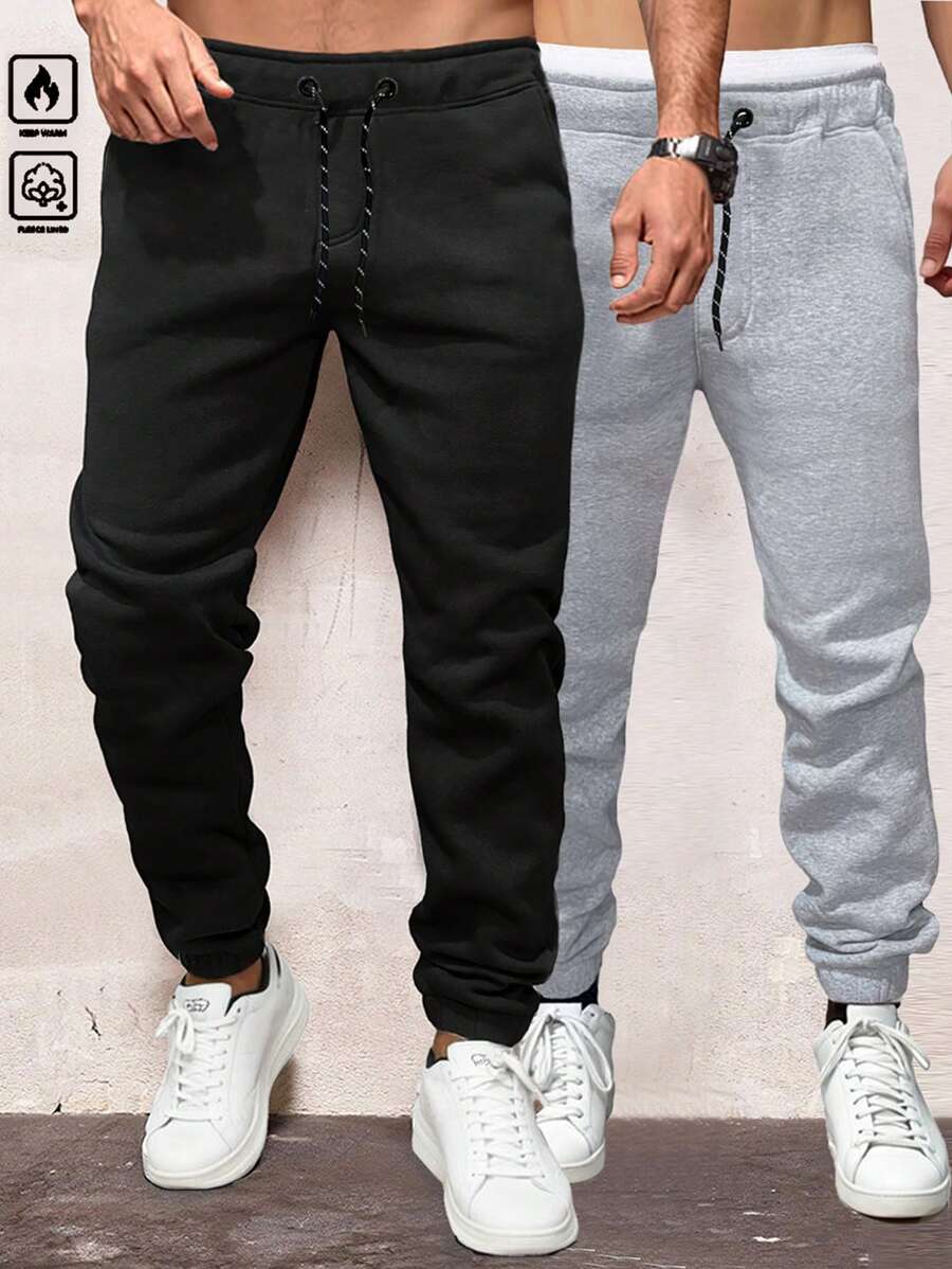Manfinity Homme Men's Drawstring Waist Cargo Pocket Jogger Sweatpants , Joggers,Back To School Clothes - Multicolor - View 1