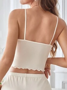 Women Cute Bear & Letter Graphic Cutoff Camisole Sleepwear Top - Multicolor - View 2