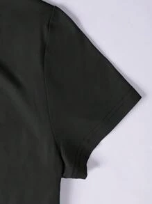 INAWLY 女士休闲猫咪印花褶皱侧短袖 T 恤，夏季图案 T 恤女式上衣 - 黑色 - 查看 5