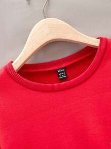 Men's Crew Neck Pullover Sweatshirt, Thermal Lined, Casual Loose Fit, Street Style, Multi-Color Letter Print, White Letter Graphic, Christmas Vibe "MERRY MERRY CHRISTMAS", Suitable For Family Matching, Black, Red, Fun Graphic, Autumn/Winter - Multicolor - View 5