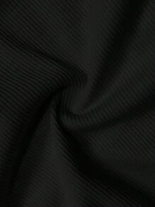 Slaydiva 大码休闲百搭白色修身深 U 领长袖 T 恤-C - 黑色 - 查看 5