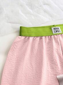 3件套女士拼色家居服睡裤套装 - 彩色 - 查看 5