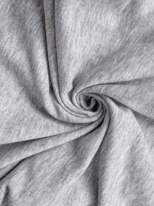 SHEIN LUNE Women Autumn Casual Dropped Shoulder Loose Fit Crew Neck Long Sleeve Sweatshirt Pullover Fall Outfit - Grey - View 6