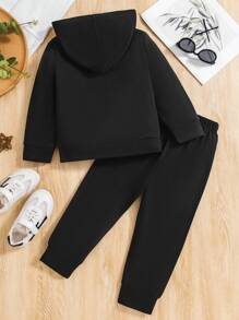 3 件套年轻男孩休闲运动跑步街头服装套装，适合秋冬季 - 寶藍色 - 查看 7