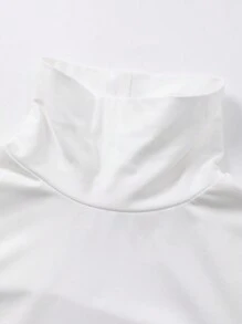 SHEIN 青少年女孩秋冬休閒T恤與字母牛仔連身褲套裝，保暖內裡加厚款 - 彩色 - 查看 7