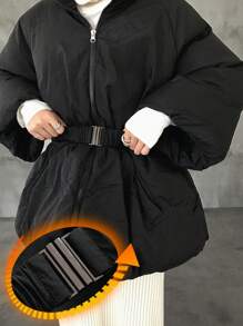 FRIFUL Damen Winter Lässig einfarbige Stehkragen Daunenjacke