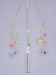 Metallic Butterfly Accessory Embellished Top - Multicolor - View 3