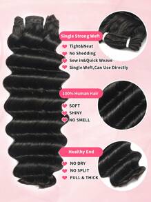 Density Pro 3Pcs Deep Wave Premium Human Hair Bundles 60g/Pc Single Weft Unprocessed Raw Hair Extensions