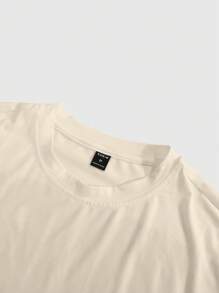 PAVTROS Manfinity Streetrush Men's Fashion Figure & Letter Print Batwing T-Shirt - Apricot - View 3