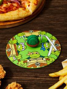TEENAGE MUTANT NINJA TURTLES | SHEIN 1 pieza Tapa de silicona con diseño de dibujos animados de Leo, Raph, Mike, Donnie, Tapa anti-polvo y hermética para bebidas calientes y frías, vaso no incluido - Verde - Ver 2