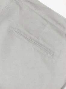 Manfinity Homme Quần âu nam màu trơn đơn giản giản dị cỡ lớn có túi xéo - Màu be - Xem 6