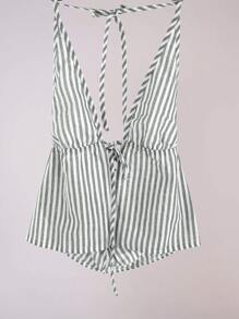 Lunelith SHEIN Lunessa Striped Halter Neck Backless Sexy Sleeveless Camisole Graphic Tees Women Tops