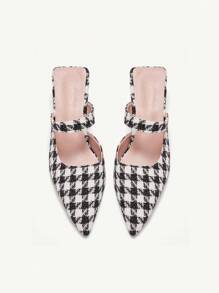 CUCCOO CHICEST Tacones altos de mula elegantes de color block, punta afilada, de moda, para mujeres, nueva llegada del verano 2024