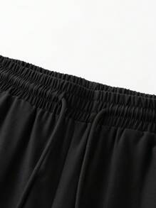 Manfinity Homme Conjunto de chaqueta y pantalones informales con estampado de letras para hombres, otoño