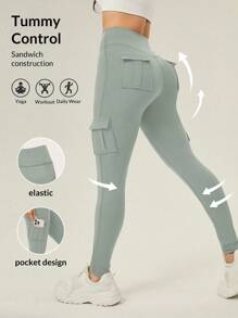 VARSITIE 女士休闲瑜伽运动紧身裤 - 灰色 - 查看 1