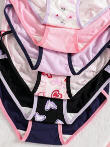 Tween Girls Heart Plaid Pattern 6pcs Pack Underwear - Multicolor - View 5