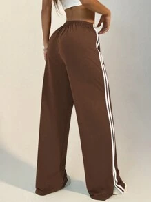 StreetHx Women Casual Striped Drawstring Straight Leg Sweatpants Graduation,Back To School Outfits,Graduation,Teacher Outfits For Women,Back To School