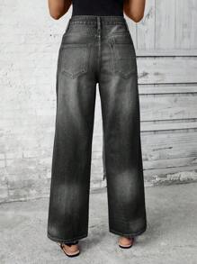 EMERY ROSE Pantalones vaqueros de mujer con bolsillo y diseño simple, para uso diario