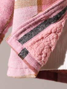 Baby Girls Plaid Jacket For Autumn/Winter - Pink - View 5