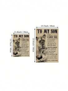 1Pc Tranh Canvas Trích Dẫn Truyền Cảm Hứng Không Khung Cho Con Trai Tôi - Đừng Bao Giờ Quên Rằng Tôi Yêu Bạn Poster Gia Đình Sư Tử Tranh Treo Tường Quà Tặng Sinh Nhật Tốt Nghiệp Trang Trí Nhà Không Khung - Nhiều màu - Xem 4