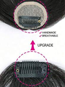 Bigger Size Human Hair Air Bangs With Sideburns Black Color Bangs Clip In Hair Extension Beginner Friendly Real Easy To Go