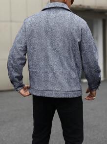 Manfinity Homme Áo khoác nam màu trơn thường ngày cỡ lớn có chi tiết vạt, mùa thu/đông - màu đen - Xem 2