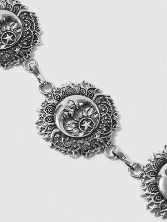 Fairycore Cadena de cintura retro de estilo punk para mujer con motivos de estrellas y lunas