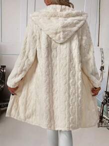 EMERY ROSE 女士休闲双面提花加厚连帽夹克，秋冬