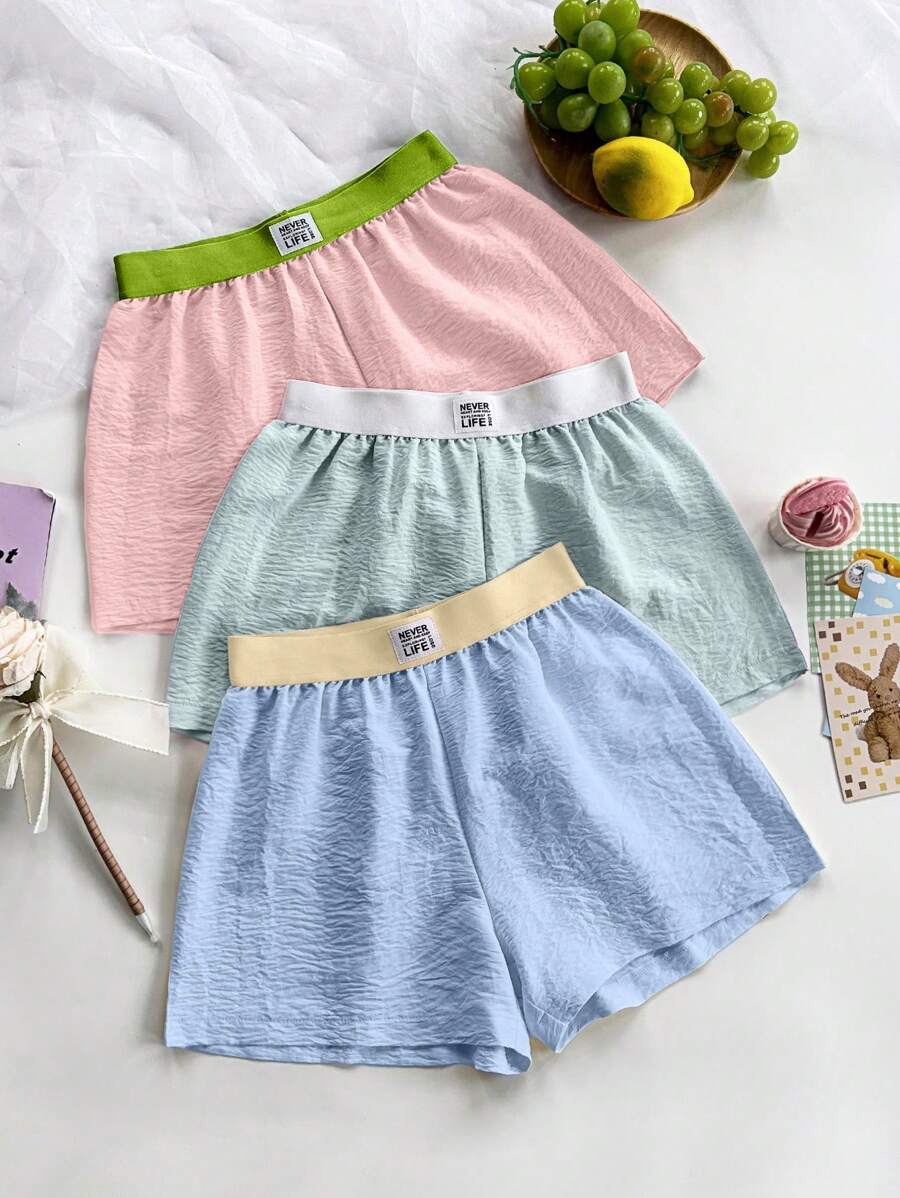 3件套女士拼色家居服睡裤套装 - 彩色 - 查看 1