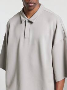 SUMWON 超大版型氯丁橡胶优质 Polo 衫 - 灰色 - 查看 3