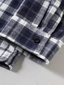Manfinity Homme Camisa de franela de manga larga a cuadros informal de talla grande para hombre, otoño, para salir - Multicolor - Ver 4