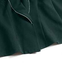 SHEIN Clasi Veste minimaliste avec bord contrastant, grande taille, porter décontracté au quotidien - Vert sapin - Voir 7